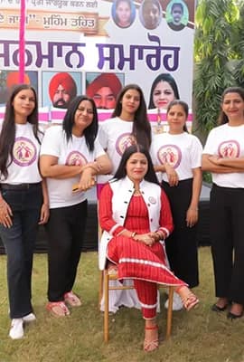 Disha volunteers at an event